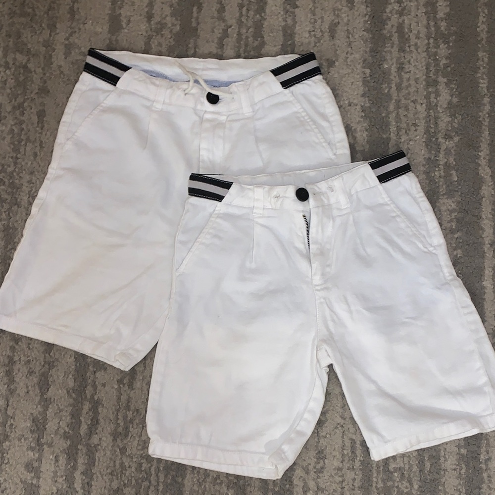 Zara Crisp White Shorts with Striped Lining